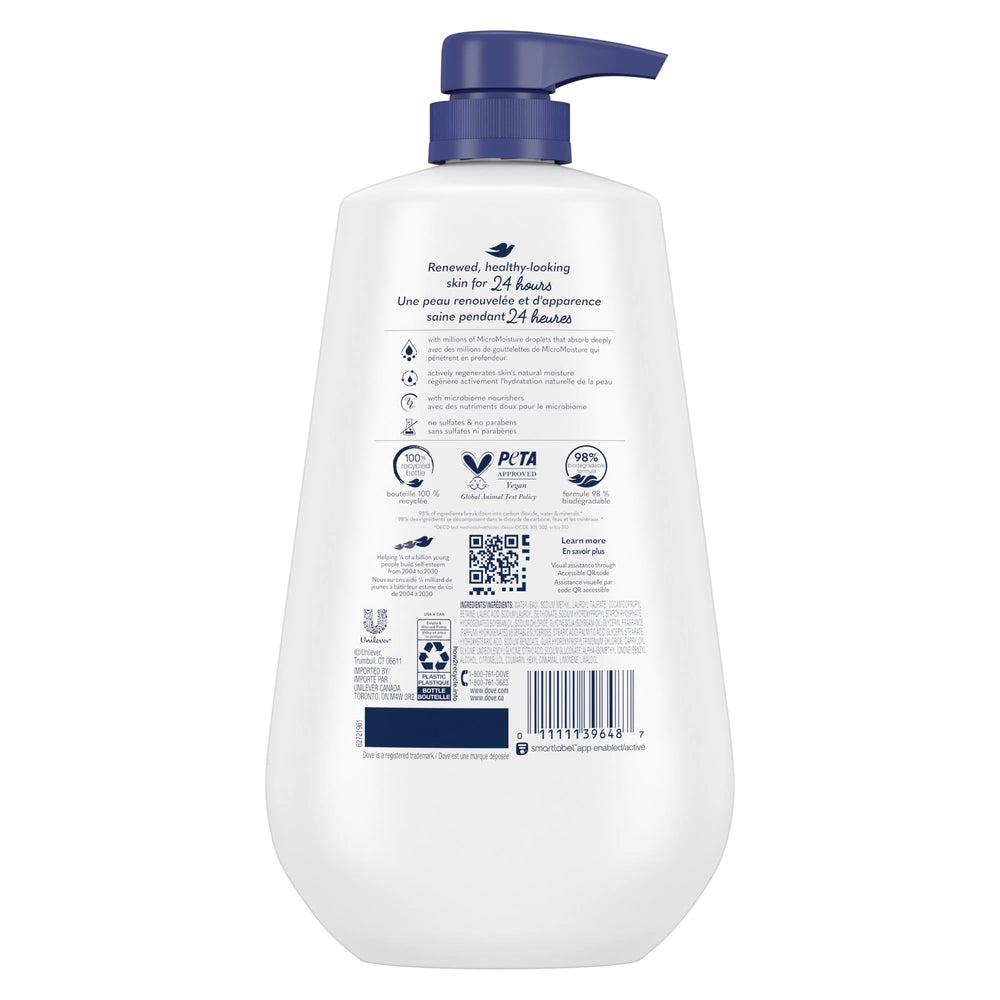 Dove lavado de manos suave y cremoso para higiene diaria.
