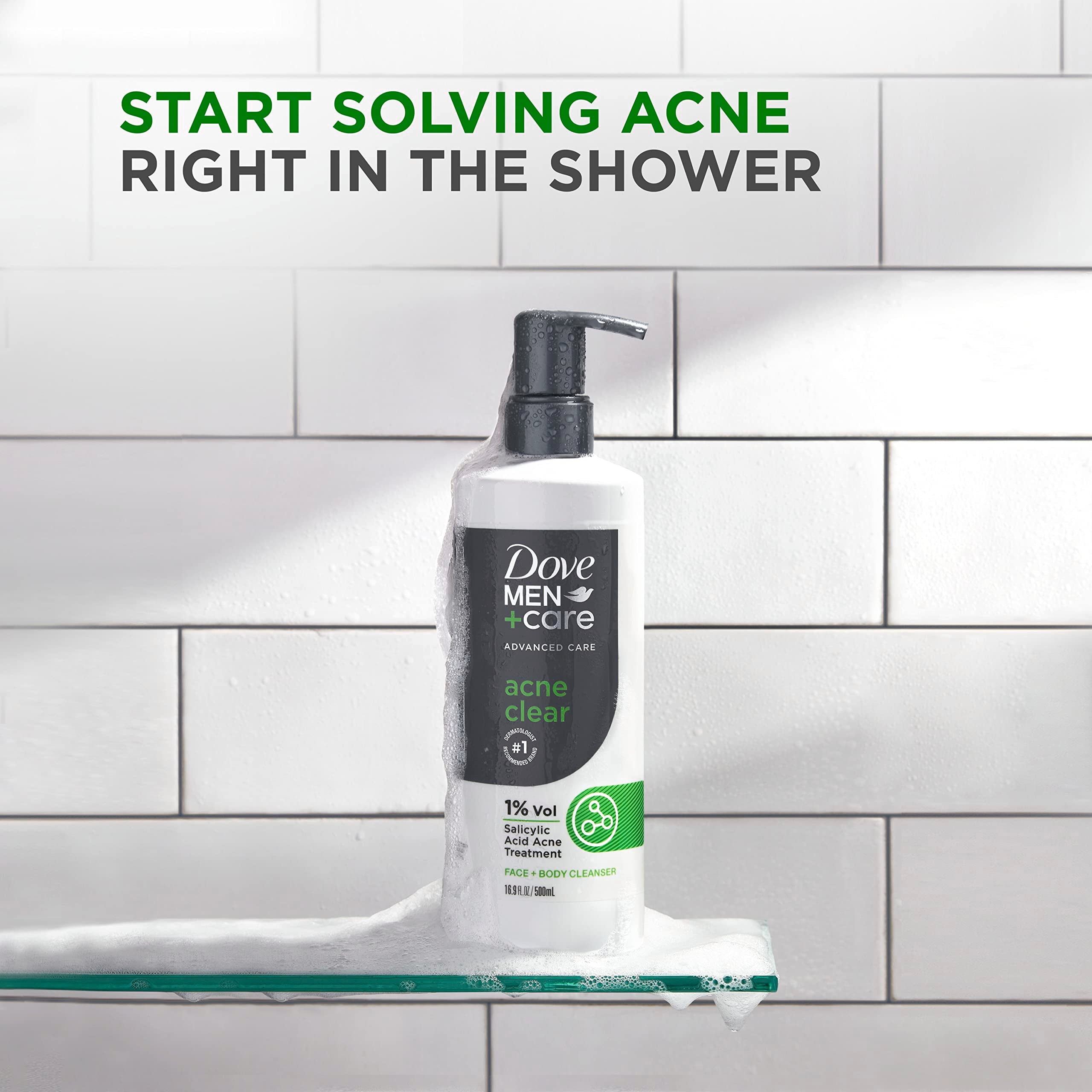 Dove Men+Care Acne Clear: aplicación en la mano para limpieza concentrada
