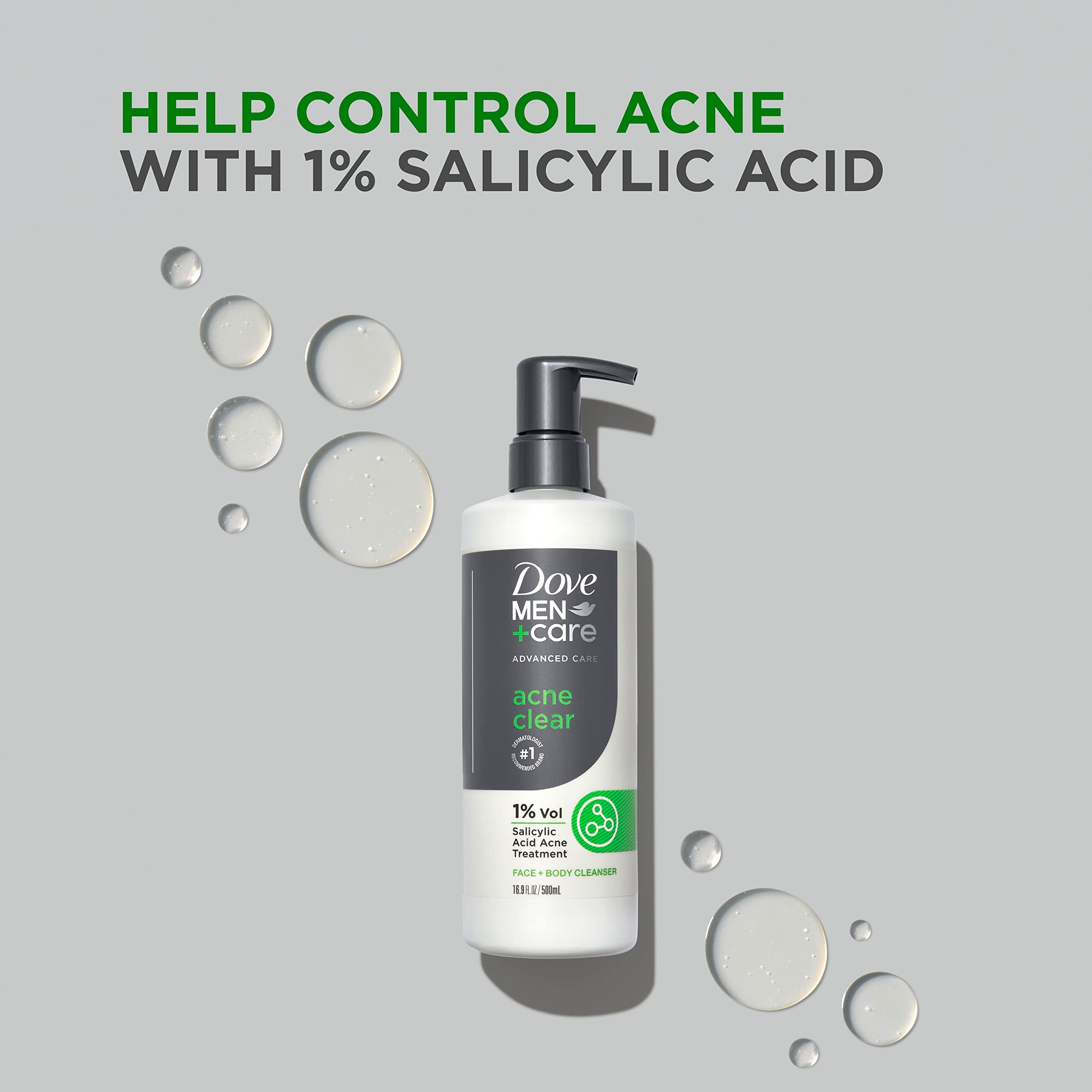 Dove Men+Care Acne Clear: lavado suave para rostro y cuerpo propensos al acné