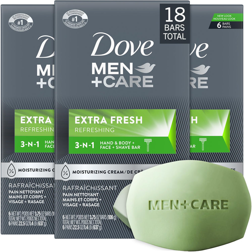 Dove Men+Care Extra Fresh pack de 18 barras para uso diario