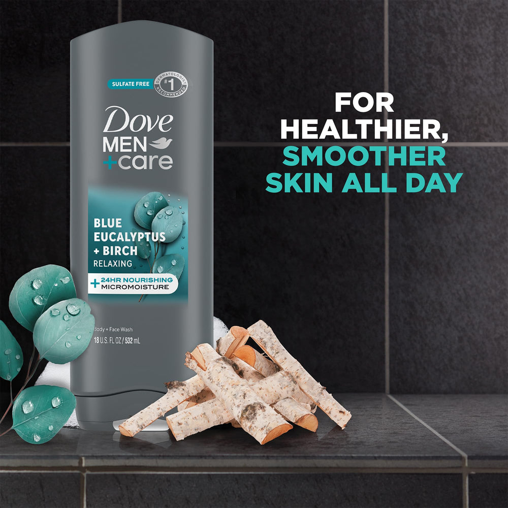 Dove Men+Care champú y acondicionador 2 en 1, cabello más resistente tras cada ducha.