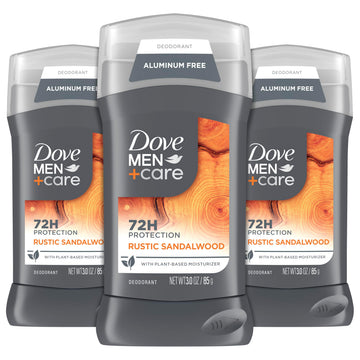 DOVE MEN+CARE desodorante barra sin aluminio con aroma a sándalo rústico para uso diario