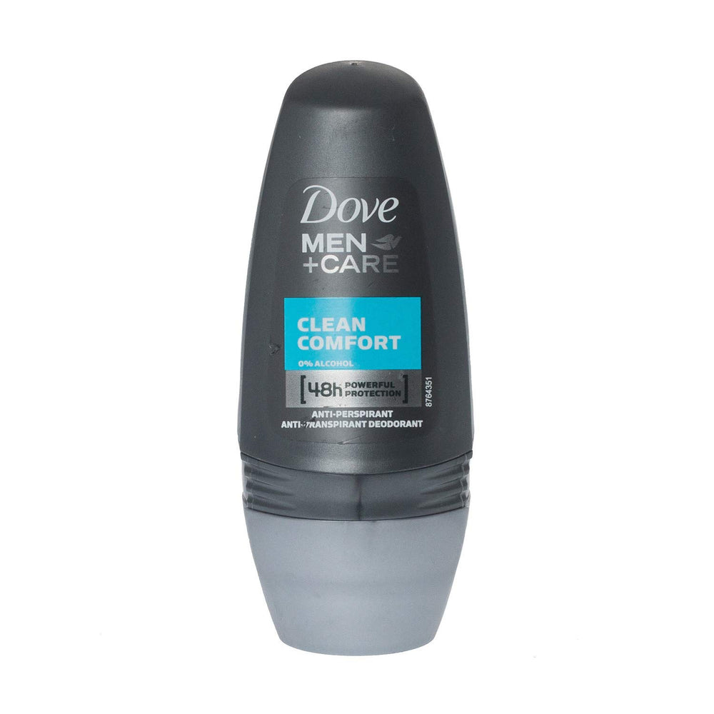 Dove Men+Care Desodorante Roll-on Clean Comfort, protección suave para el día y sensación limpia.