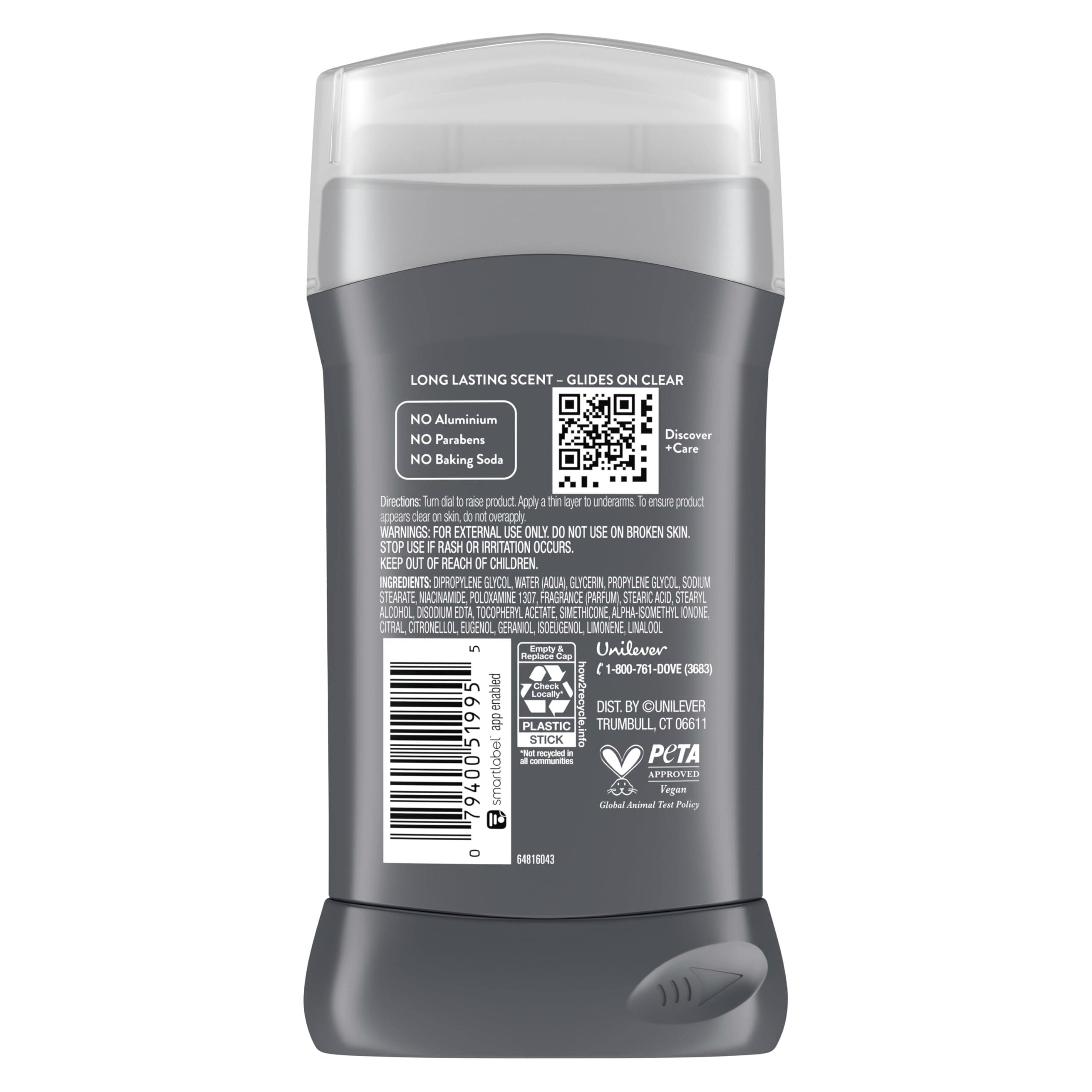 Textura cremosa del desodorante Dove Men+Care con hidratación suave.