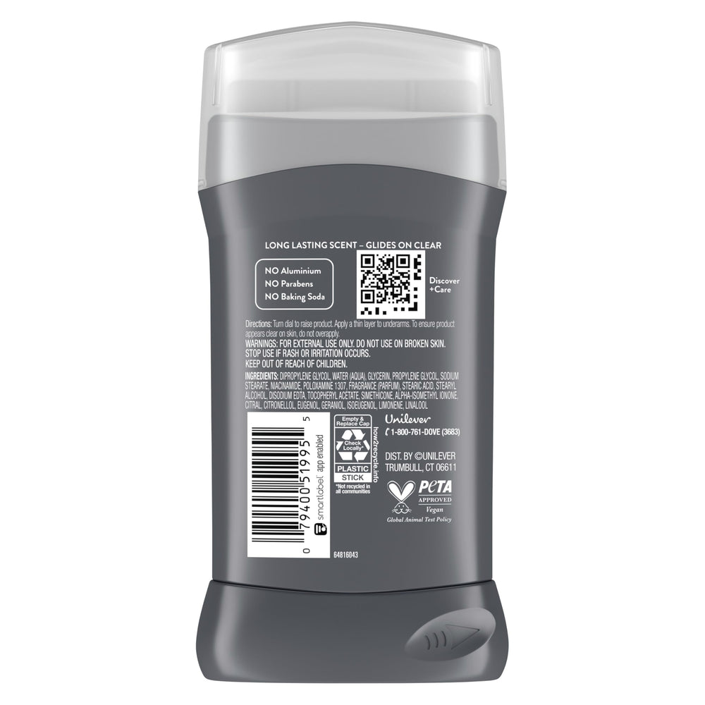 Textura cremosa del desodorante Dove Men+Care con hidratación suave.