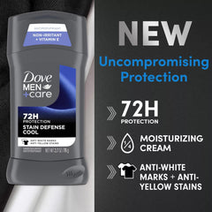DOVE MEN + CARE Stick anti-manchas blancas y amarillas para la ropa.