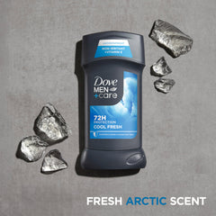 Dove Men+Care fórmula con una cuarta parte de crema hidratante para axilas más suaves.