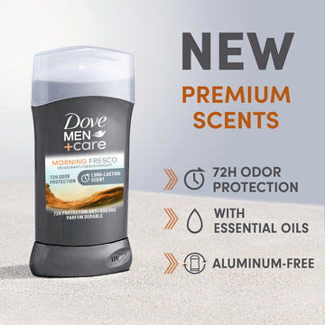 Dove Men+Care Mañana Fresco fragancia con aceites esenciales para uso diario.