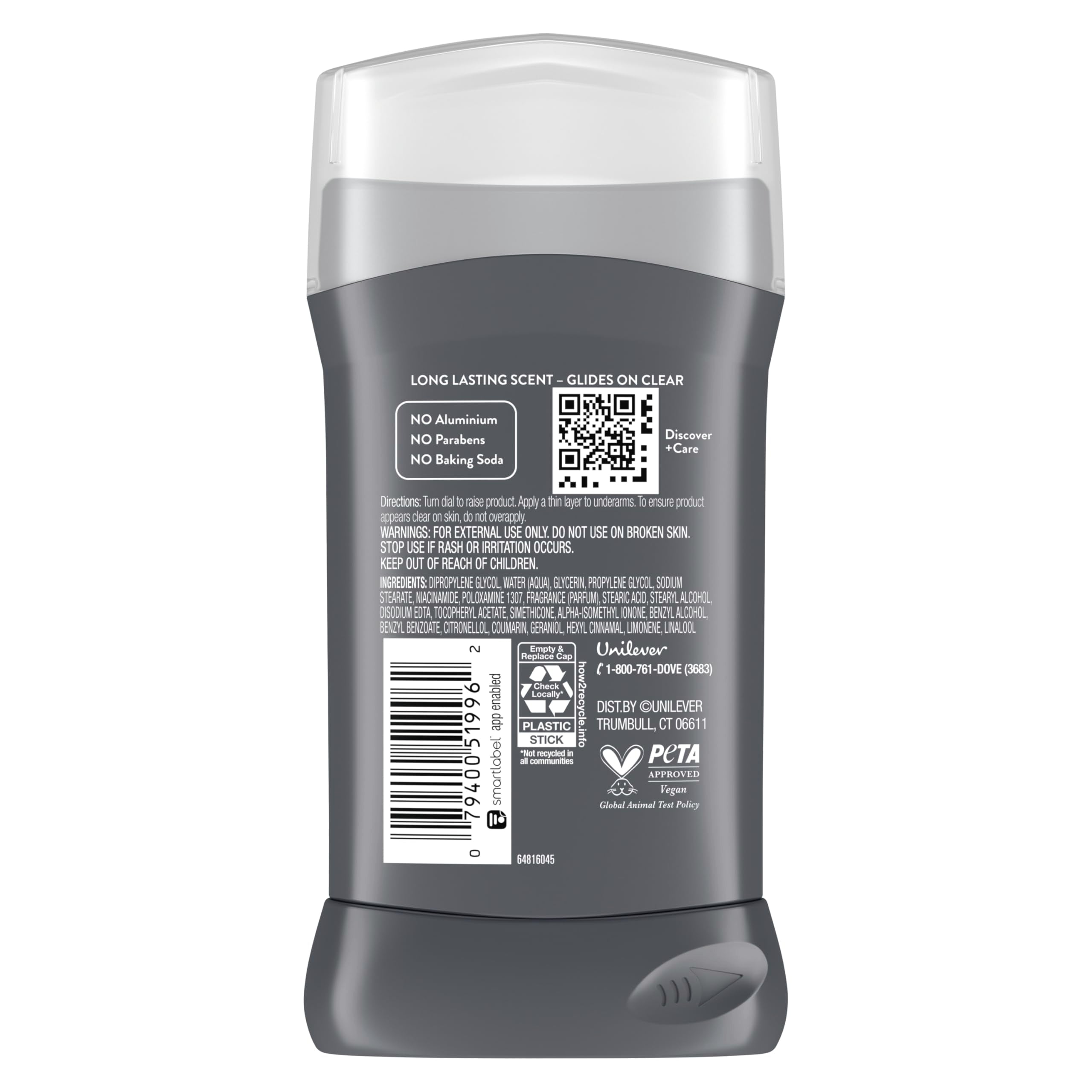 Dove Men+Care protección de 72 horas para axilas en barra.