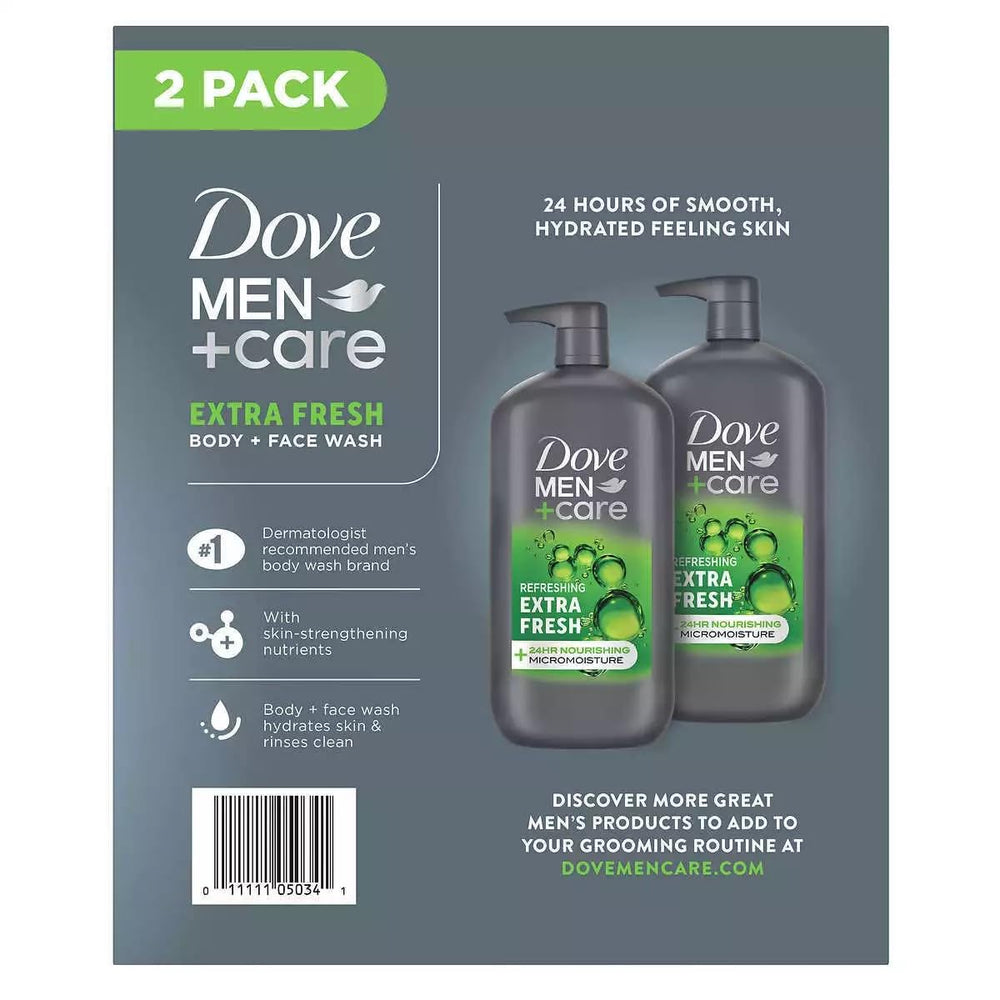 Dove Men+Care: textura cremosa que limpia suavemente la piel.