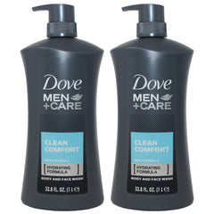 Gel douche Dove Men Clean Comfort pour corps et visage, hydratant et rafraîchissant.