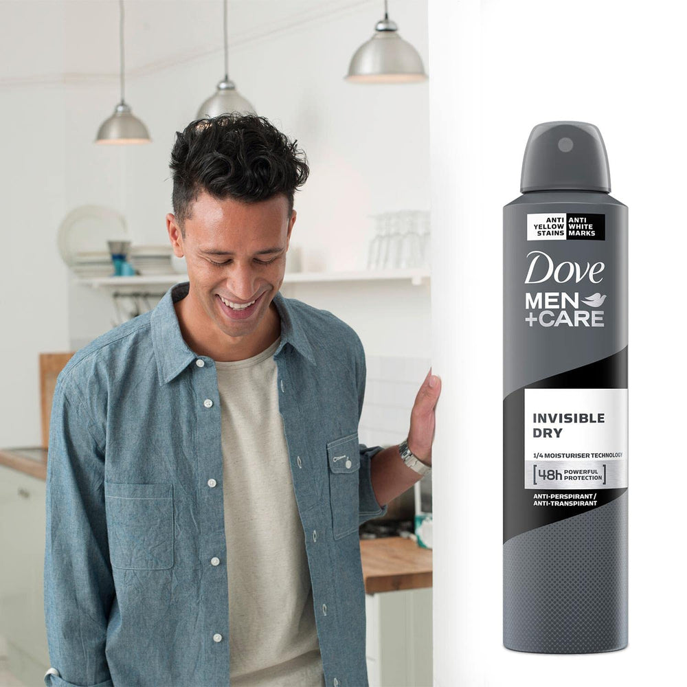 DOVE MEN + CARE desodorante con anti irritación para piel sensible.