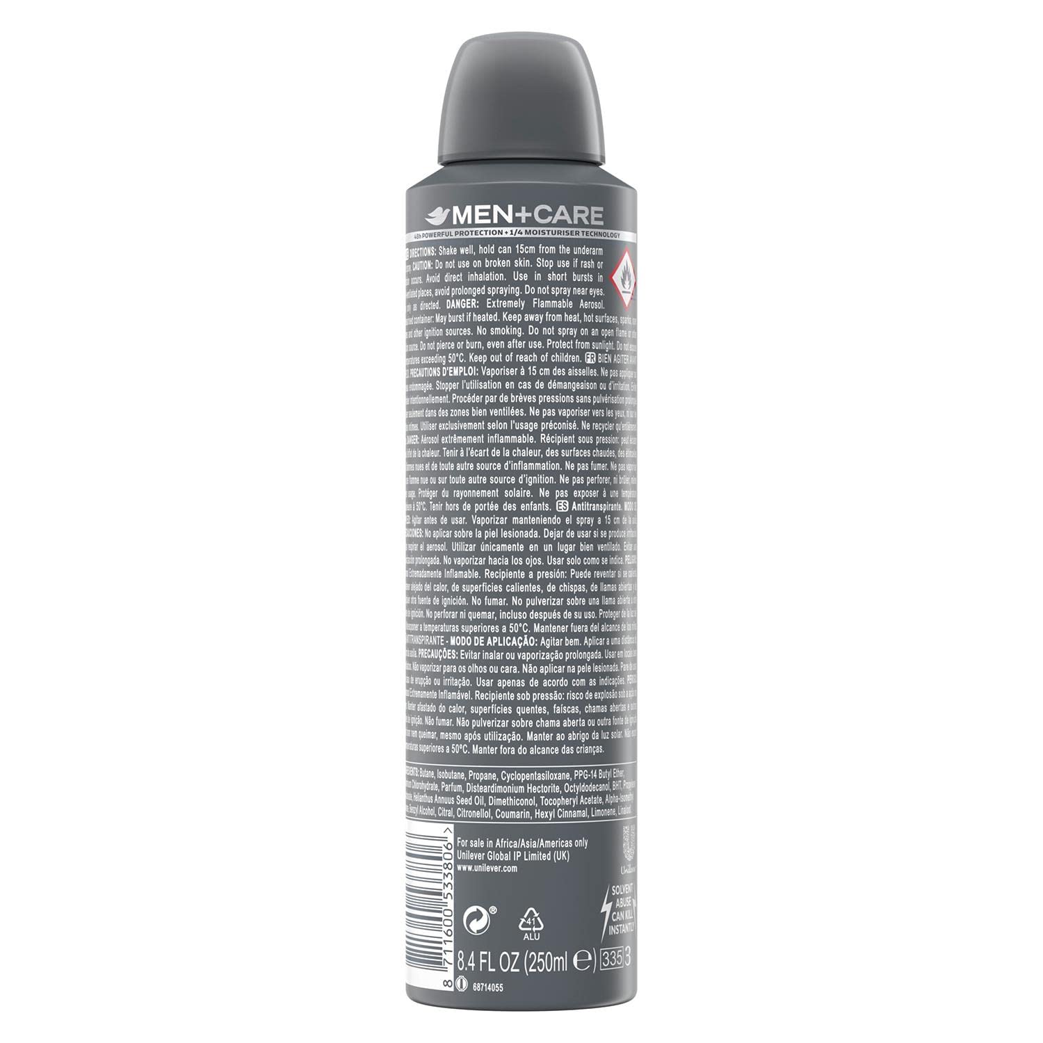 Protección de 48 horas con DOVE MEN + CARE para sudor y olor.