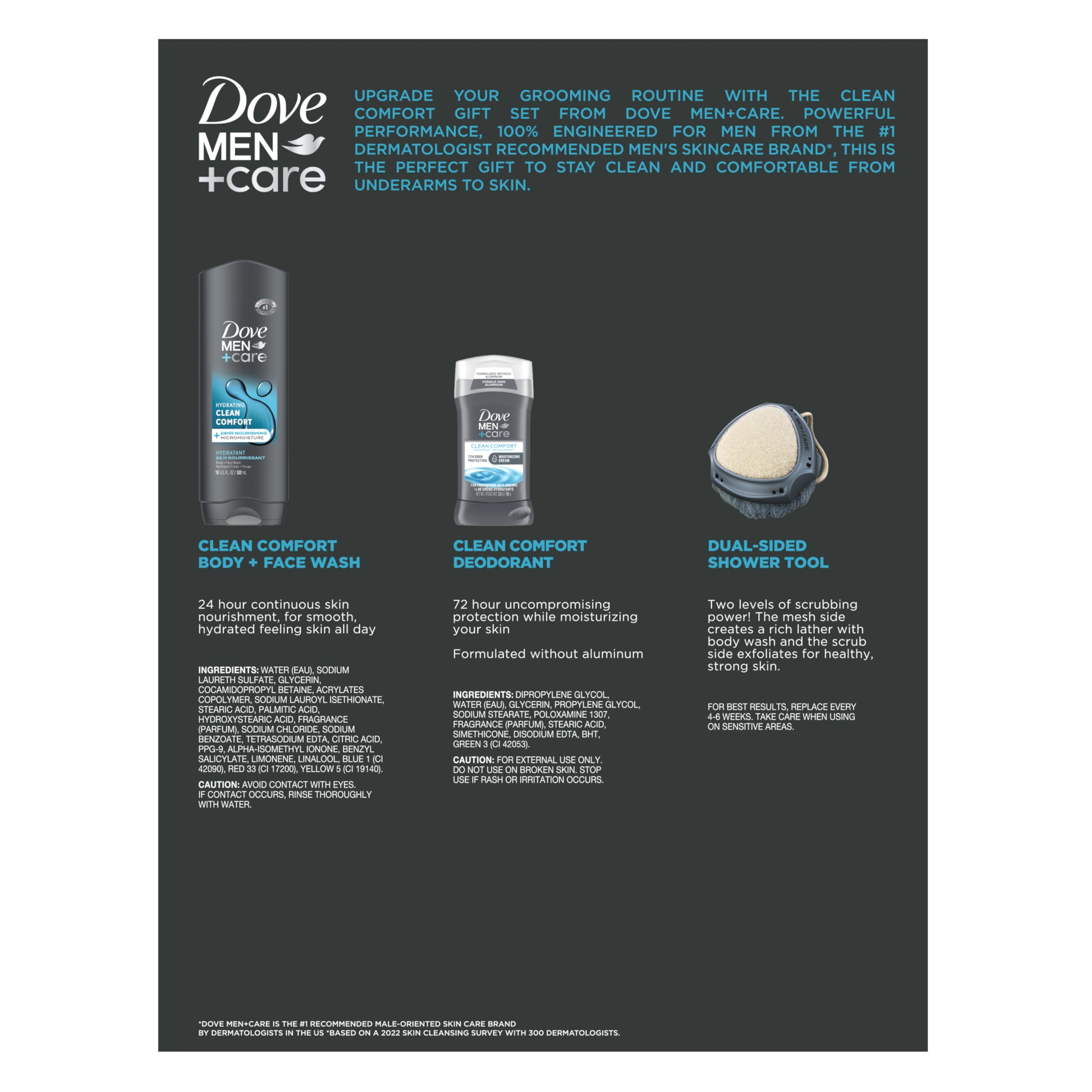 Desodorante Dove Men+Care sin aluminio, protección diaria y frescura.