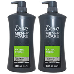 Dove Men+Care Extra Fresh, vertido del gel para limpieza suave en piel masculina.