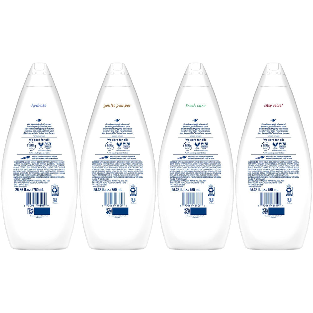 Dove Mimo Suave: botella grande ideal para una ducha delicada.