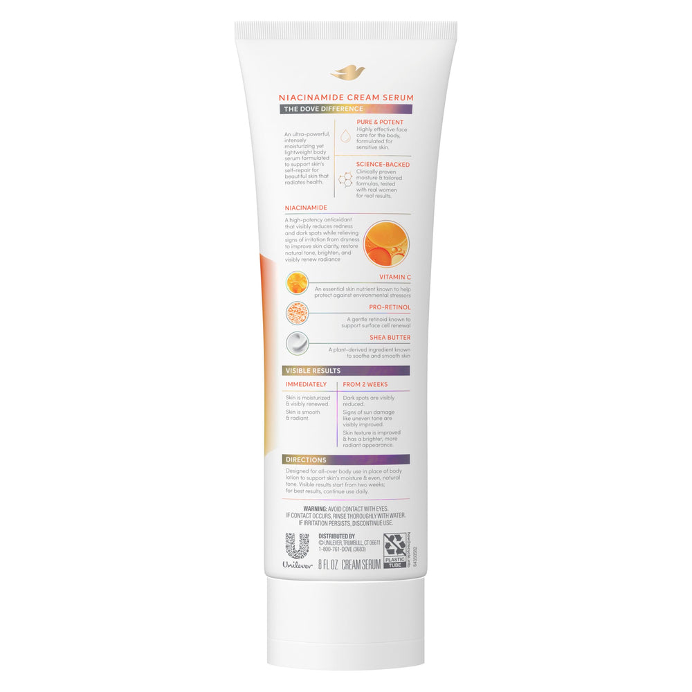 Dove Niacinamide Cream Serum texture closeup with velvety finish