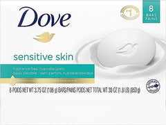 Dove paquete de 8 barritas mostrando el empaque