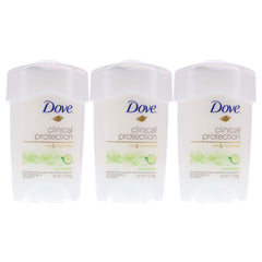 Dove Protección Clínica Cool Essentials en paquete de 3 para uso diario.