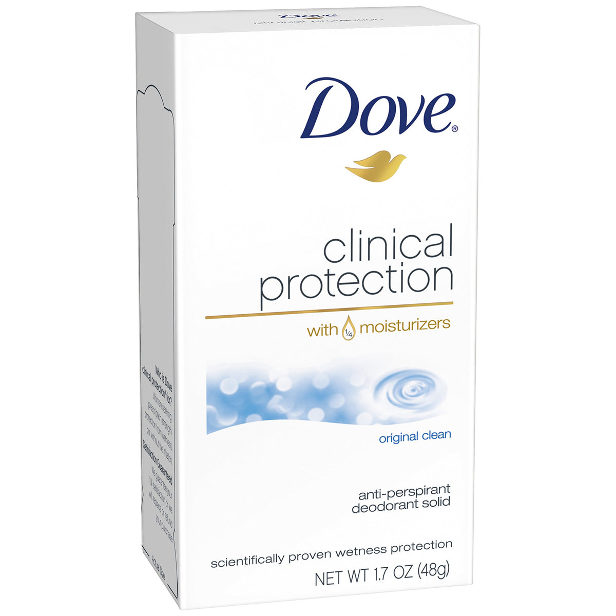 Dove Protección Clínica Original Clean en bote de 1,7 oz para uso diario.