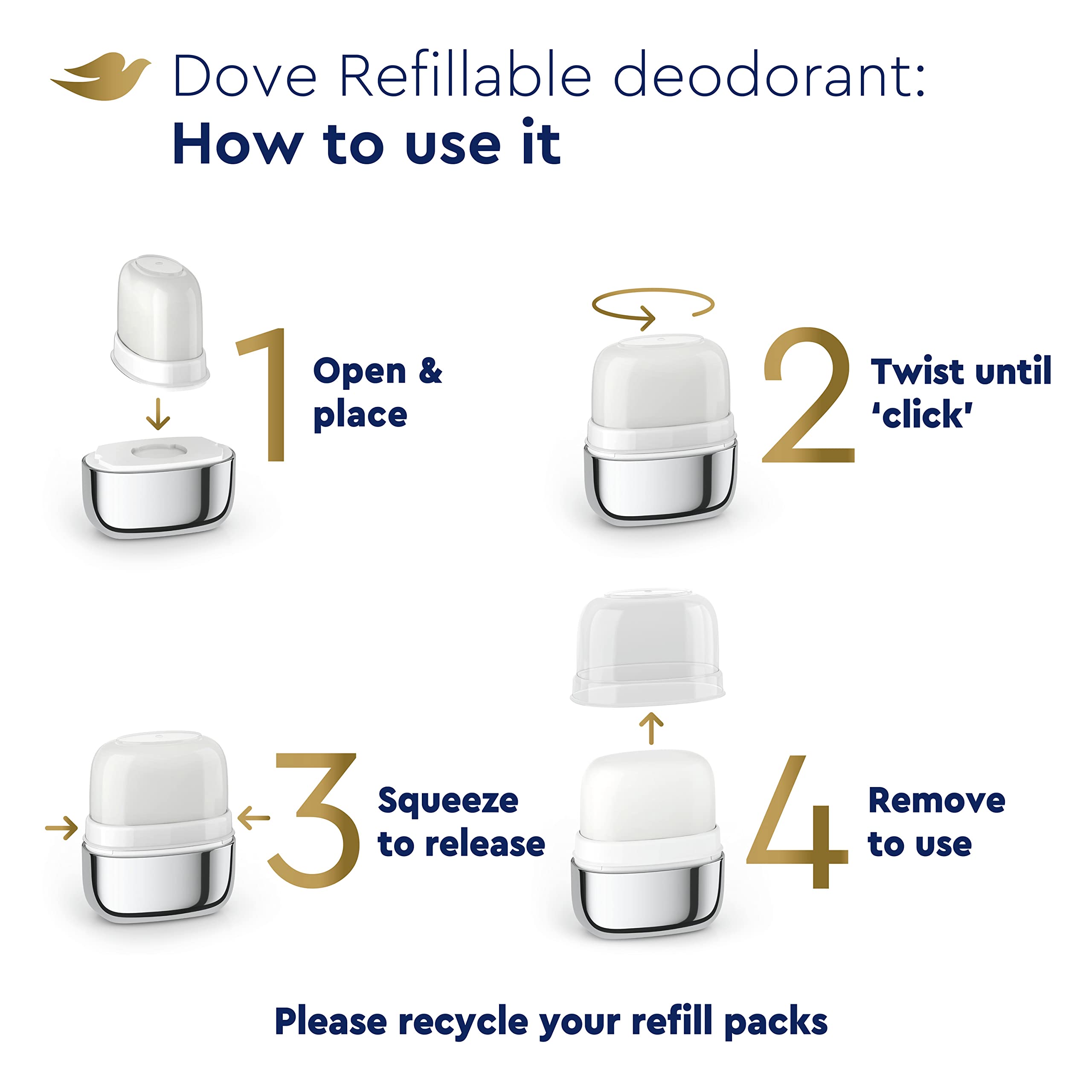 Dove protección de olor de hasta 48 horas.