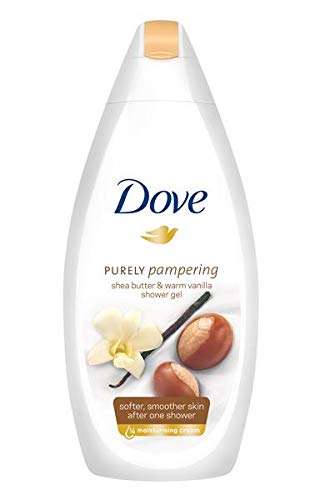 Dove Purely Pampering texture onctueuse pour une peau lisse.