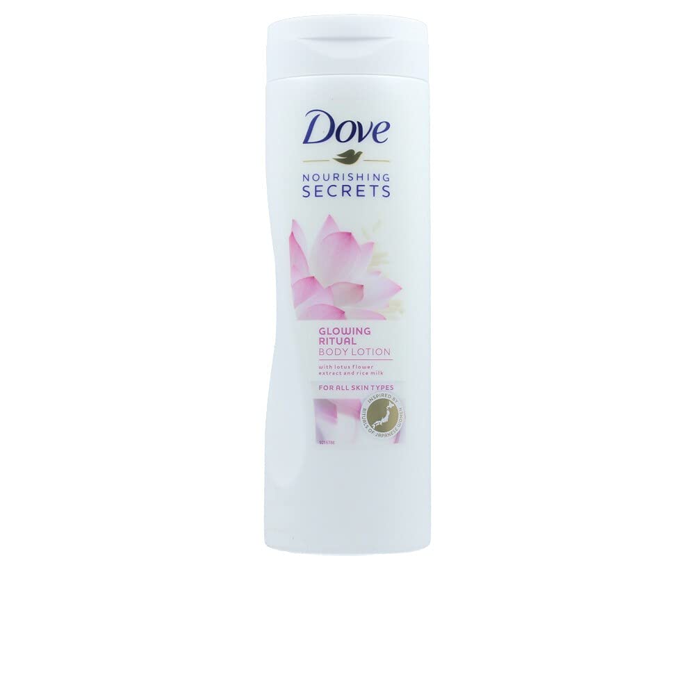 Dove Loción Corporal Ritual Radiante 400 ml, botella; hidratación profunda para piel suave.