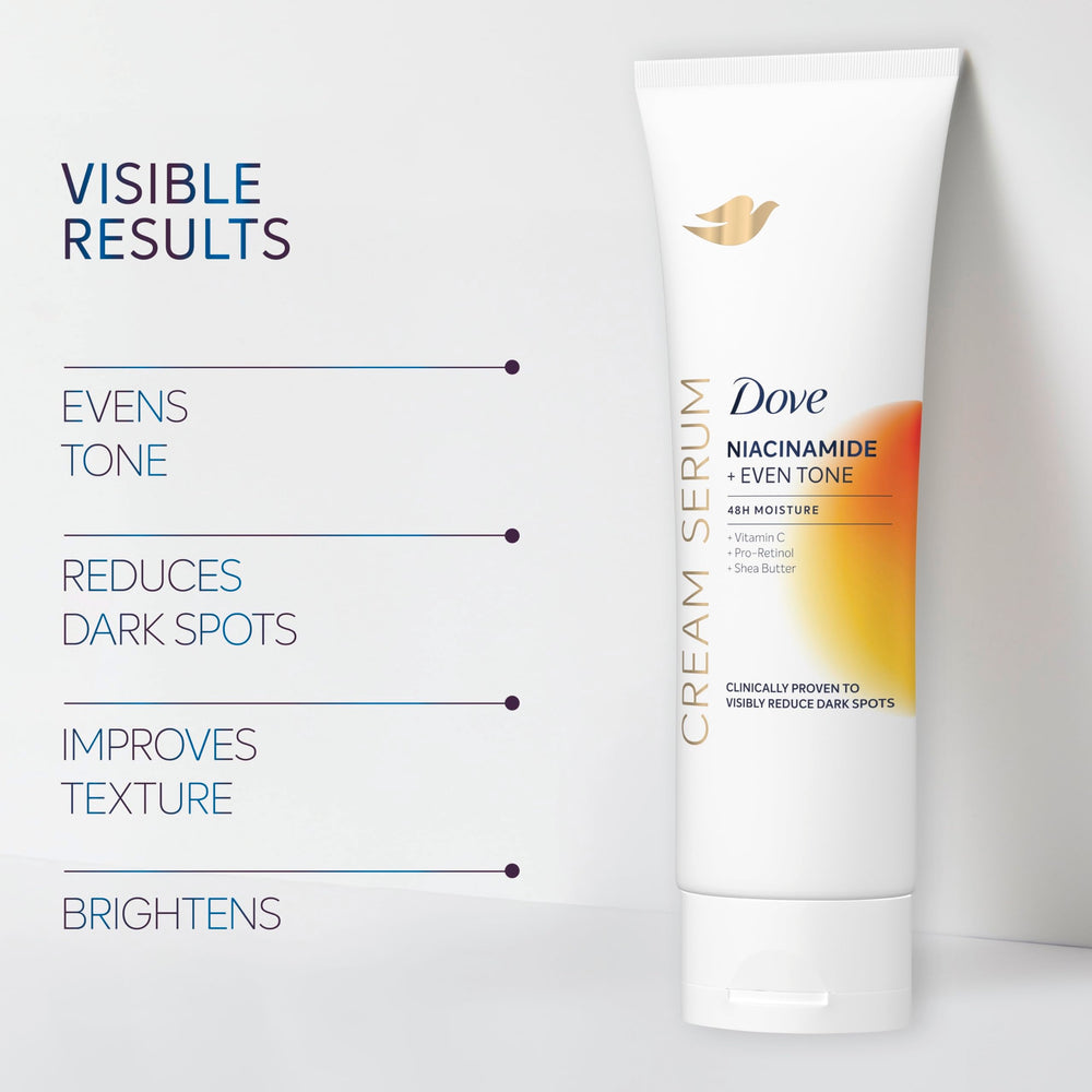 Dove Serum on skin displays non-greasy, lightweight finish