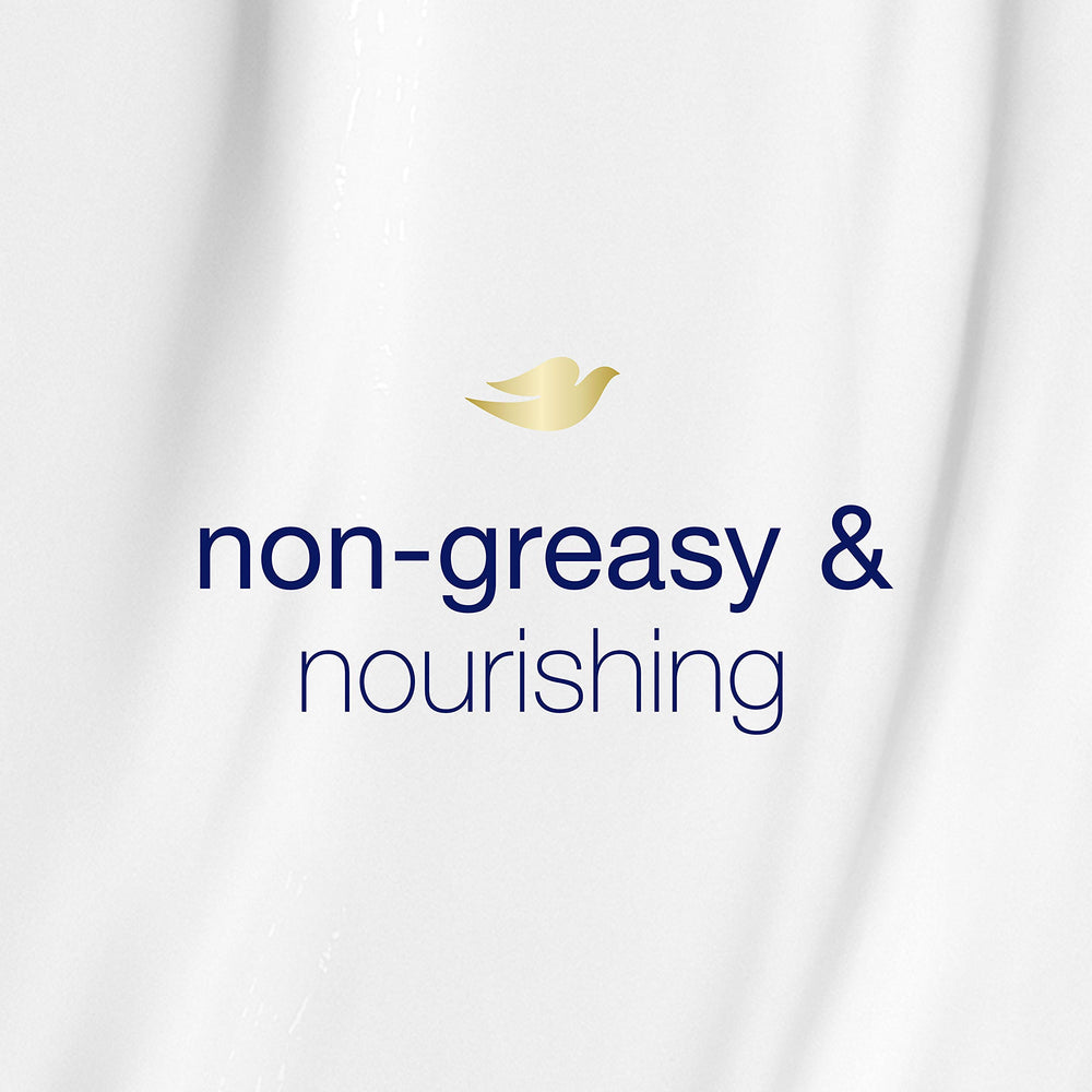 Dove Soluciones Nutritivas aplicación suave en cabello húmedo para lavado cómodo.