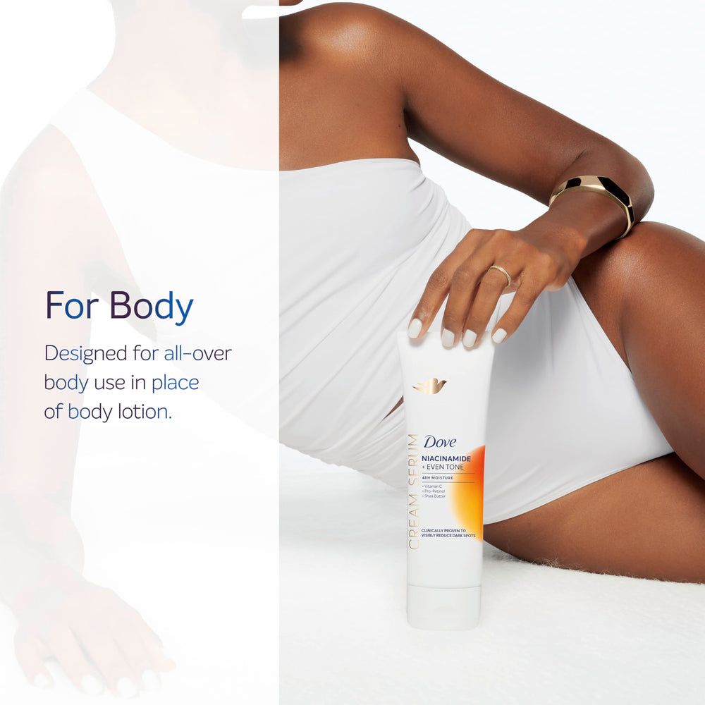 Dove Vitamin C Serum application on arm suggesting even tone