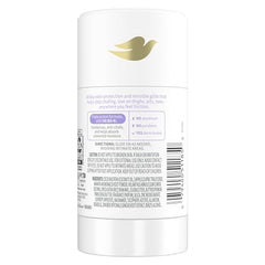 Dove anti-friction stick glides clear, leaving no residue on skin.
