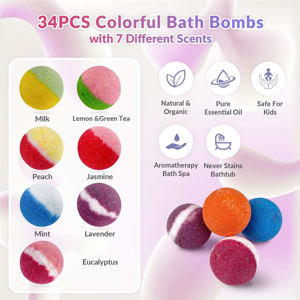 Bombas de baño DOVIPE con fragancia menta y lavanda para relajación
