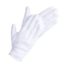 Guantes de algodón blancos DOVORTEX para eczema, uso nocturno suave y cómodo.