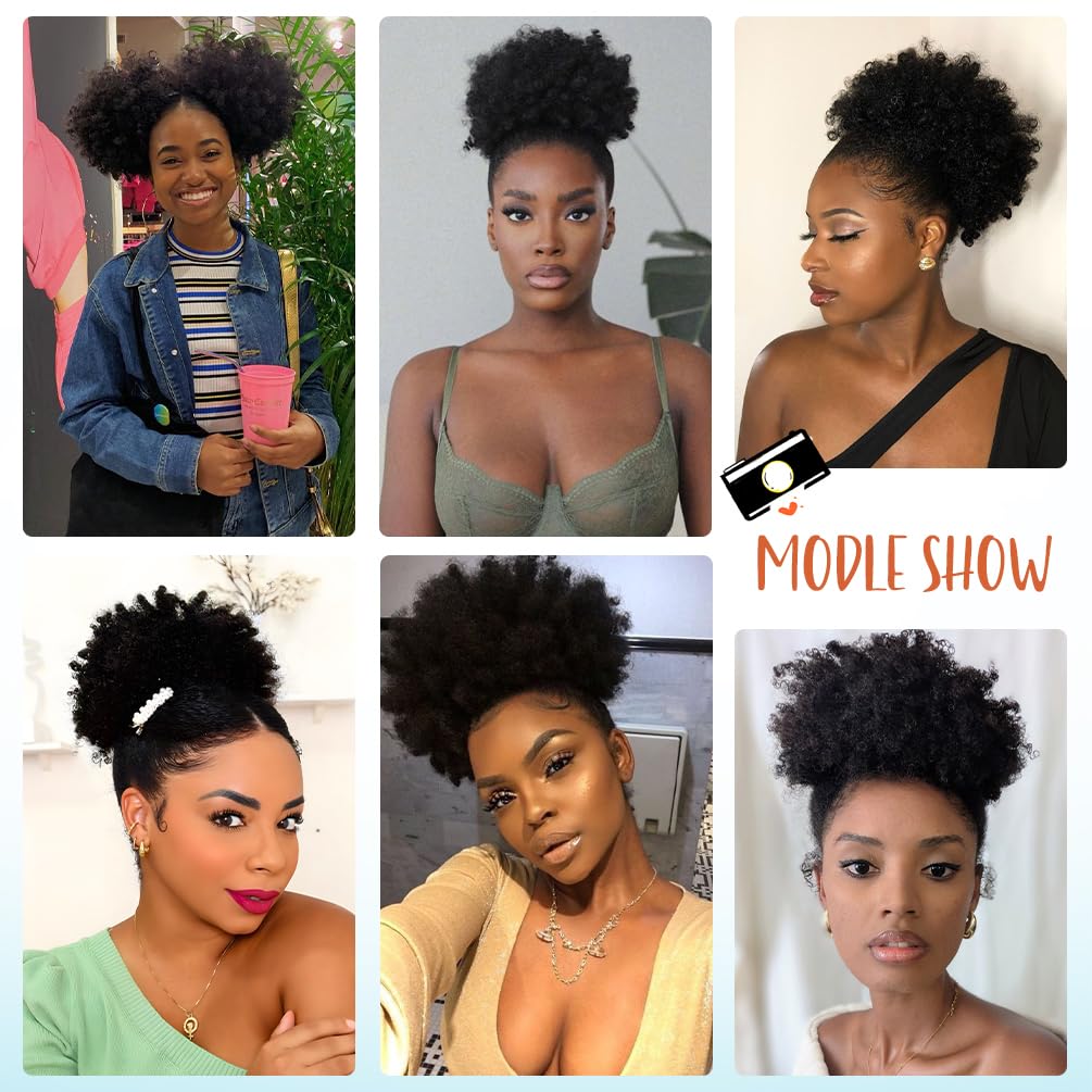 Doxken Afro Puff apariencia natural que se integra con tu cabello