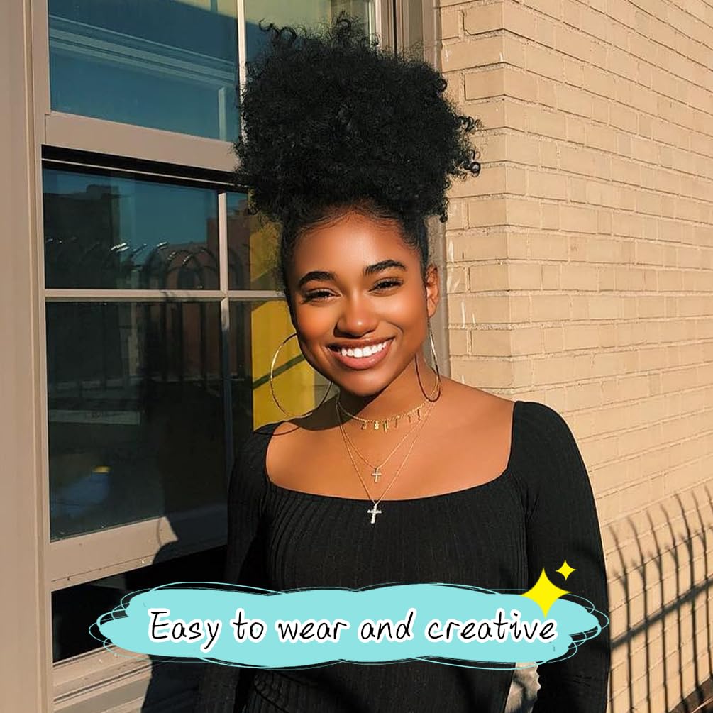 Doxken Afro Puff textura rizada natural para acabado suave