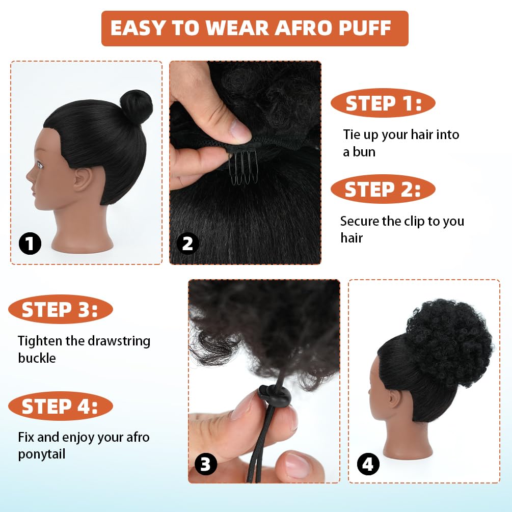 Doxken Afro Puff uso en todas las ocasiones, look cómodo