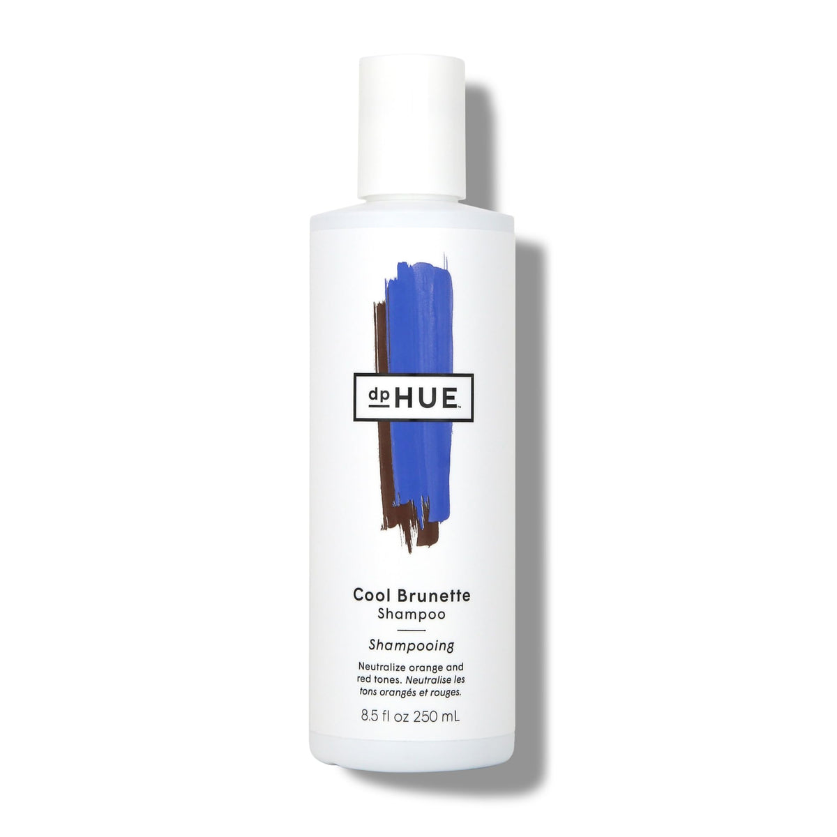 dpHUE Cool Brunette Shampoo – Bouteille bleue, neutralise les reflets orange sur bruns