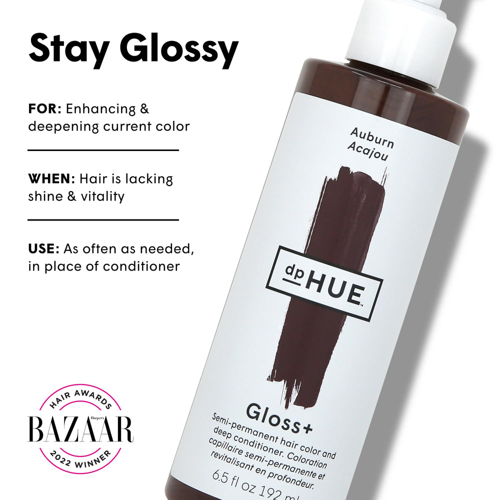 dpHUE Gloss+ Auburn: aplicación en cabello húmedo mostrando proceso sencillo