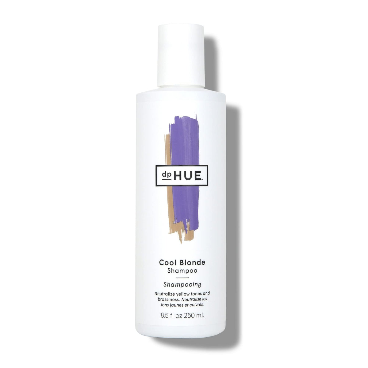 Champú dpHUE Rubio Frío con pigmentos morados neutraliza tonos amarillos del cabello.