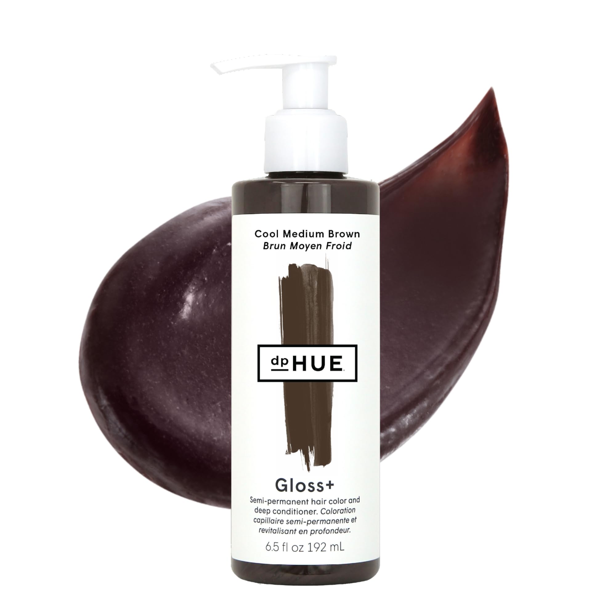 dpHUE Gloss+ bote muestra tono moreno frío para brillo y color temporal