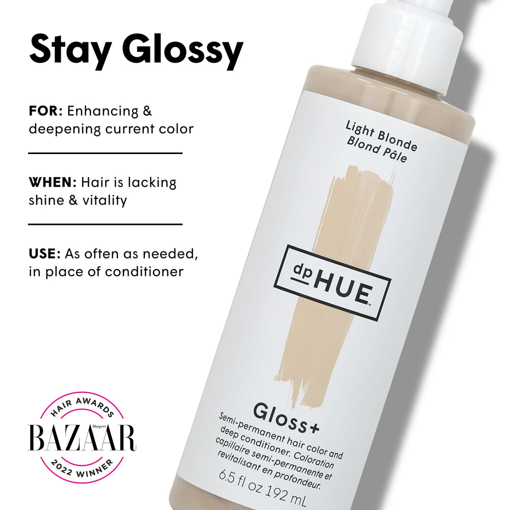 dpHUE Gloss+ brillo de cabello para un acabado deslumbrante.