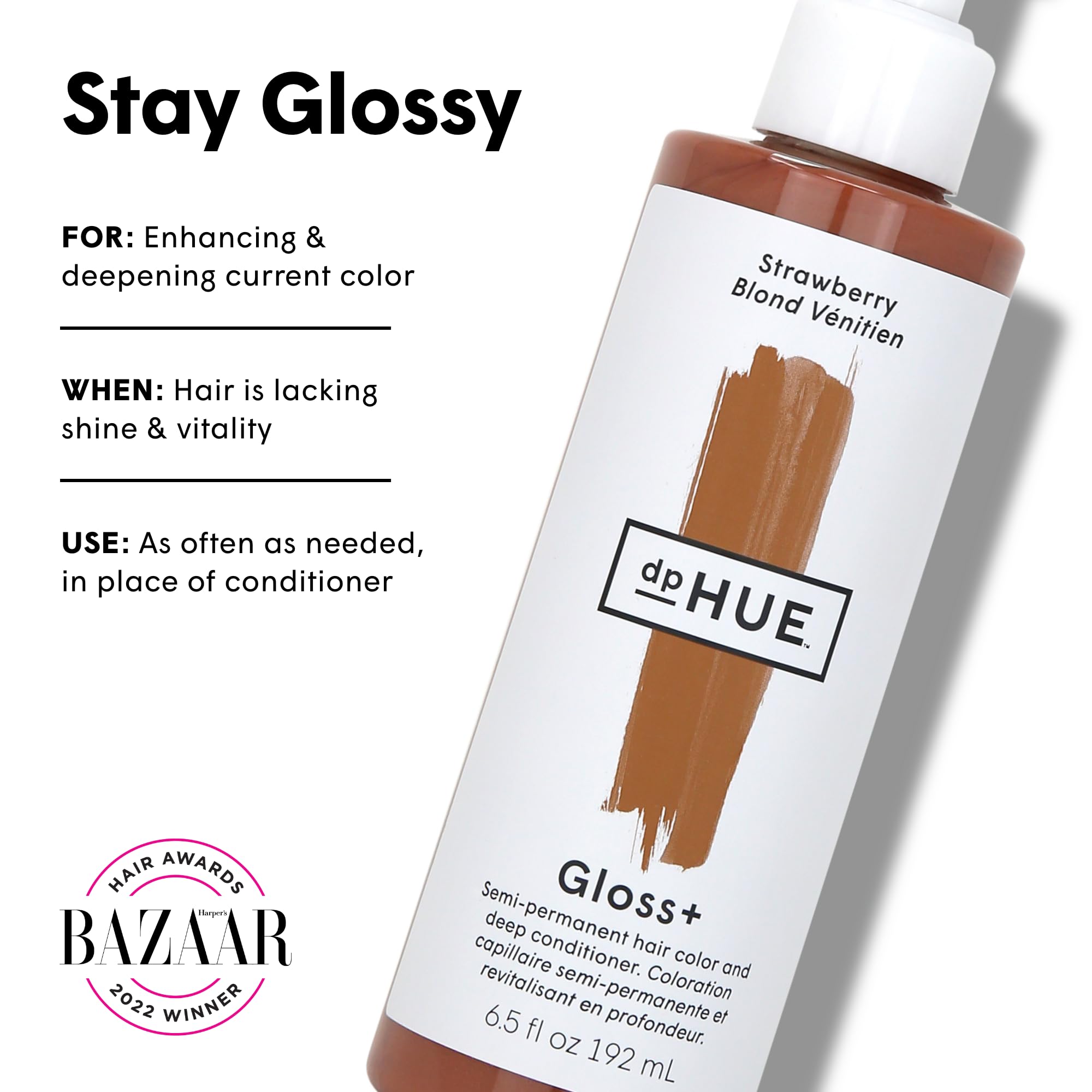 dpHUE Gloss+ Fresa color temporal sin necesidad de mezcla