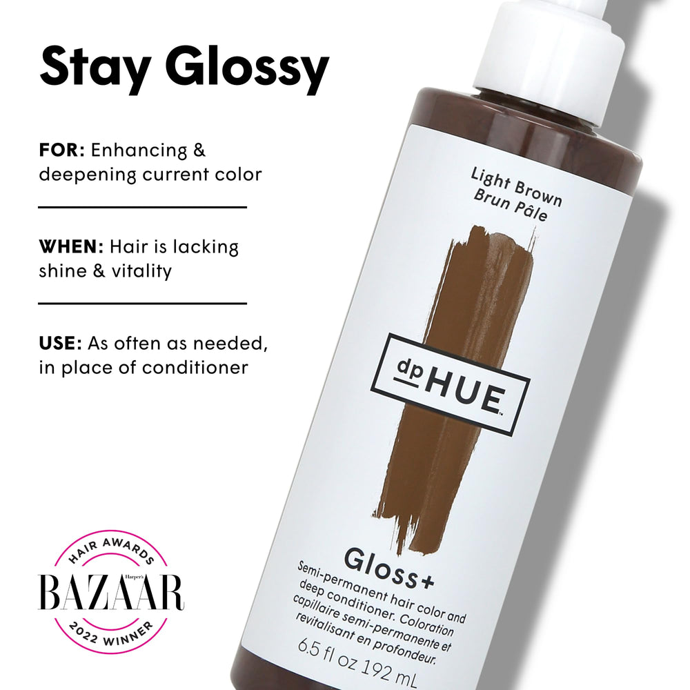 Aplicación de dpHUE Gloss+ Marrón Claro en pelo realzando tono y suavidad