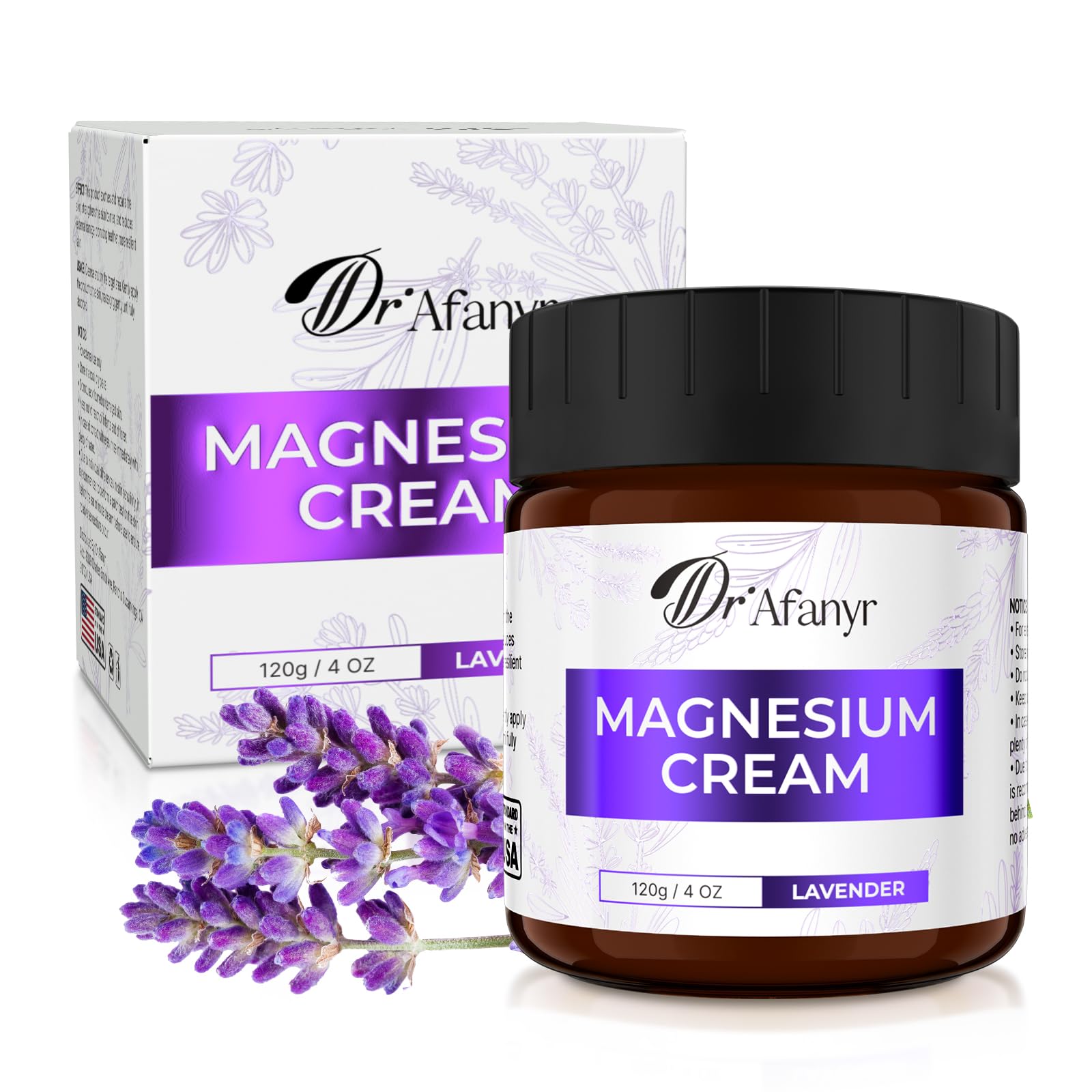 DR.Afanyr crema magnesio lavanda botella facilita relajación nocturna suave