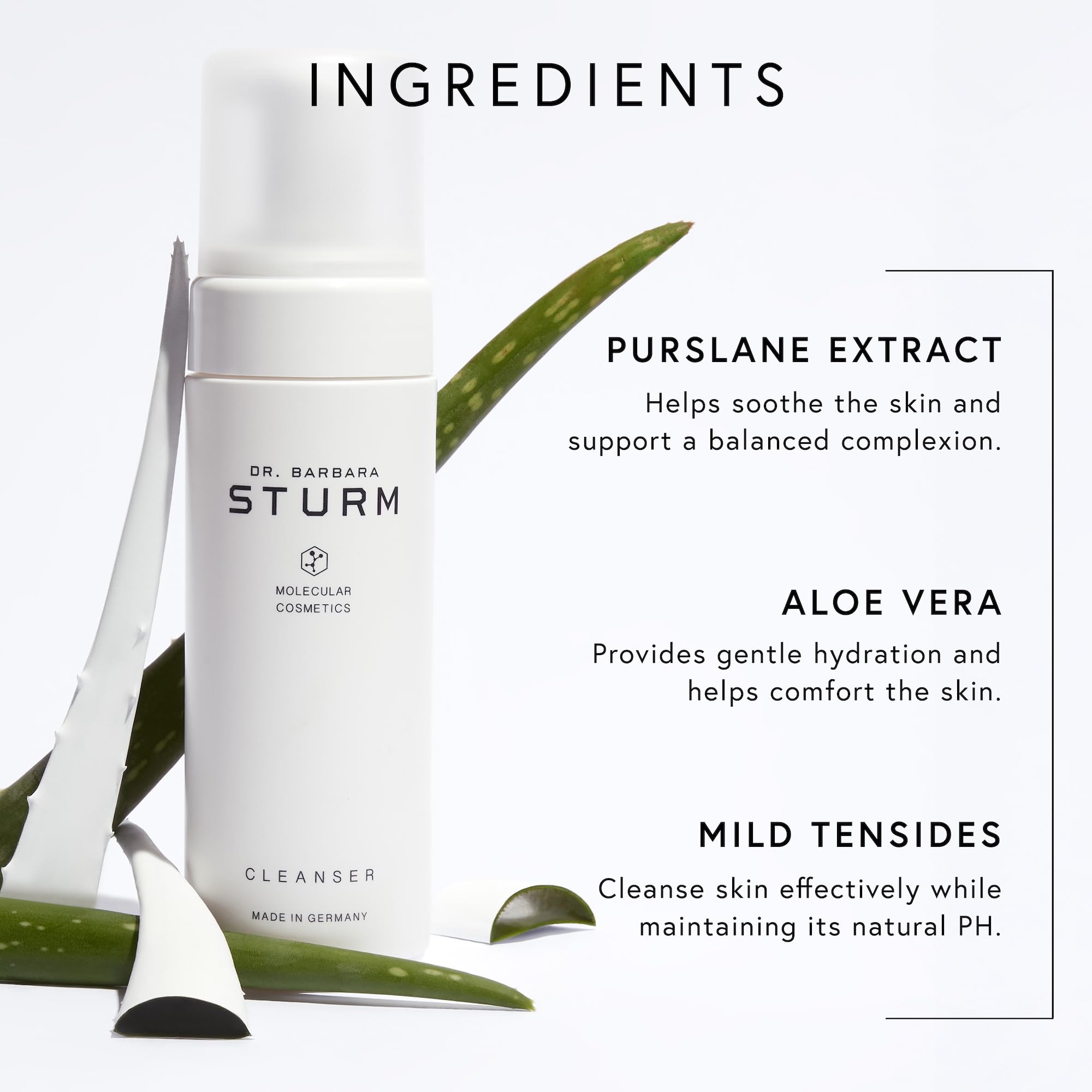 Dr. Barbara Sturm limpiador facial prepara la piel para hidratante y serum.