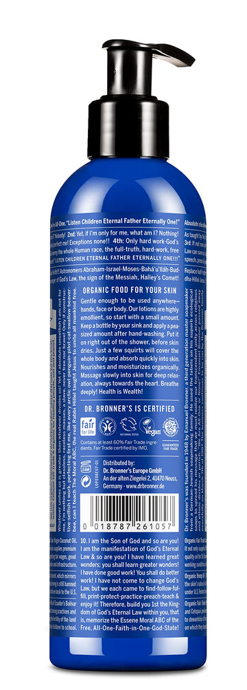Textura suave de Dr. Bronner's loción de menta para piel sedosa
