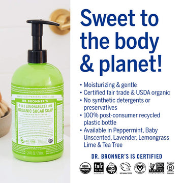 Dr. Bronner's aroma natural con aceites esenciales para ducha diaria.