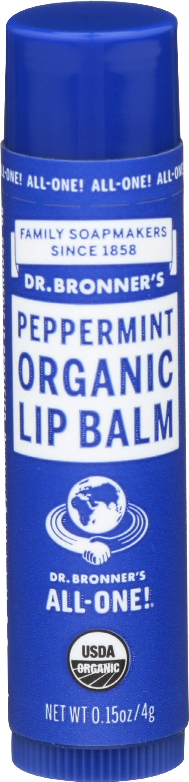Dr. Bronner's bálsamo labial orgánico menta, envase compacto para viaje