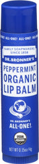 Dr. Bronner's bálsamo labial orgánico menta, envase compacto para viaje