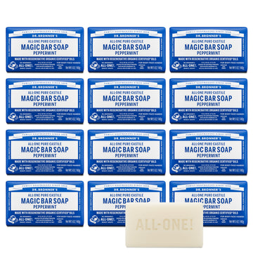 Dr. Bronner's Barra Castile Menta: uso diario suave para rostro y cuerpo.